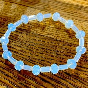 Healing Moon Bead Bracelet Original Glowing Blue Handmade Stretch 8” Beach wear